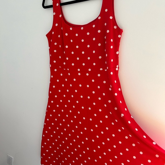 Red dress with white polka dots - Picture 2 of 4